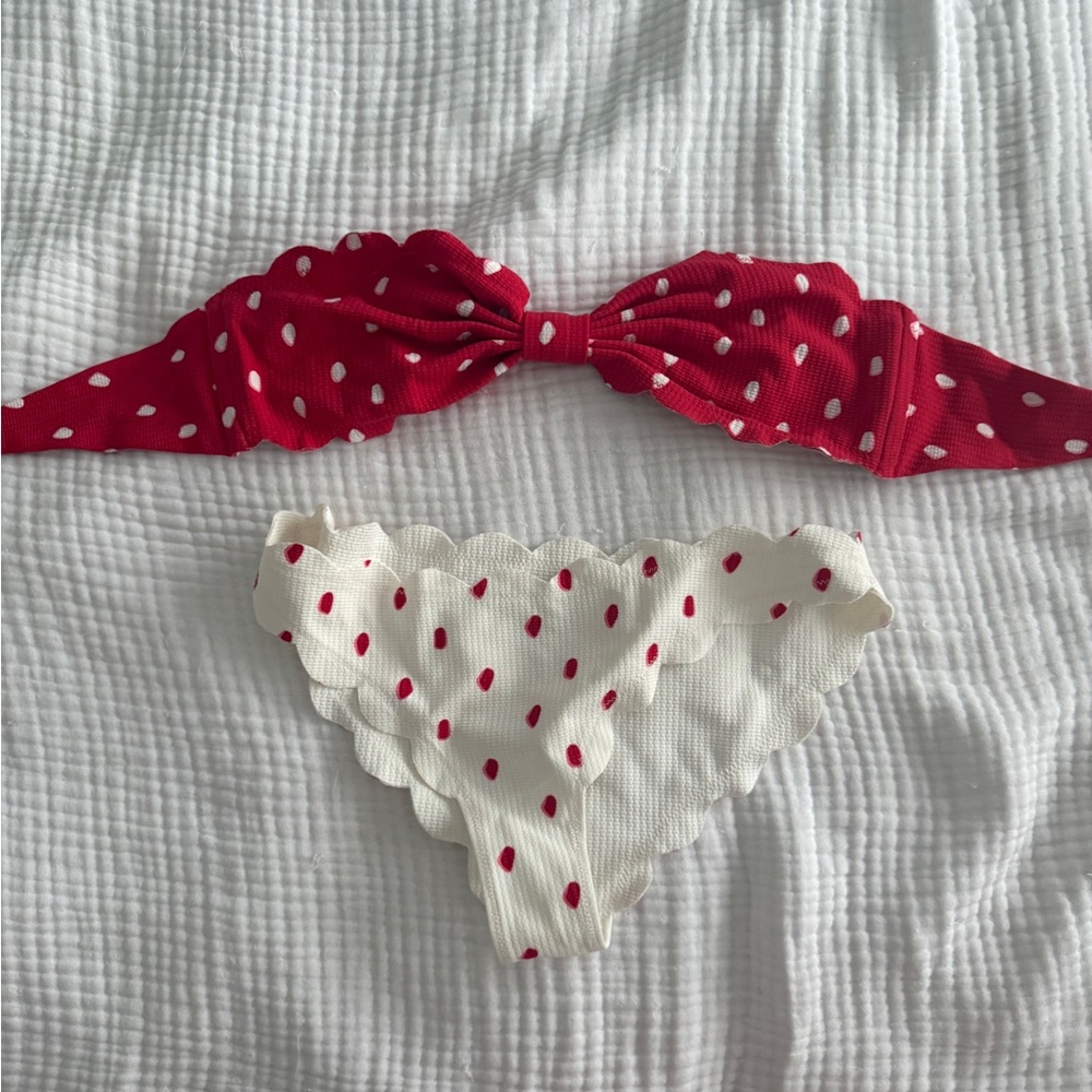 Marysia Swim Red and White Polka Dot Bikini